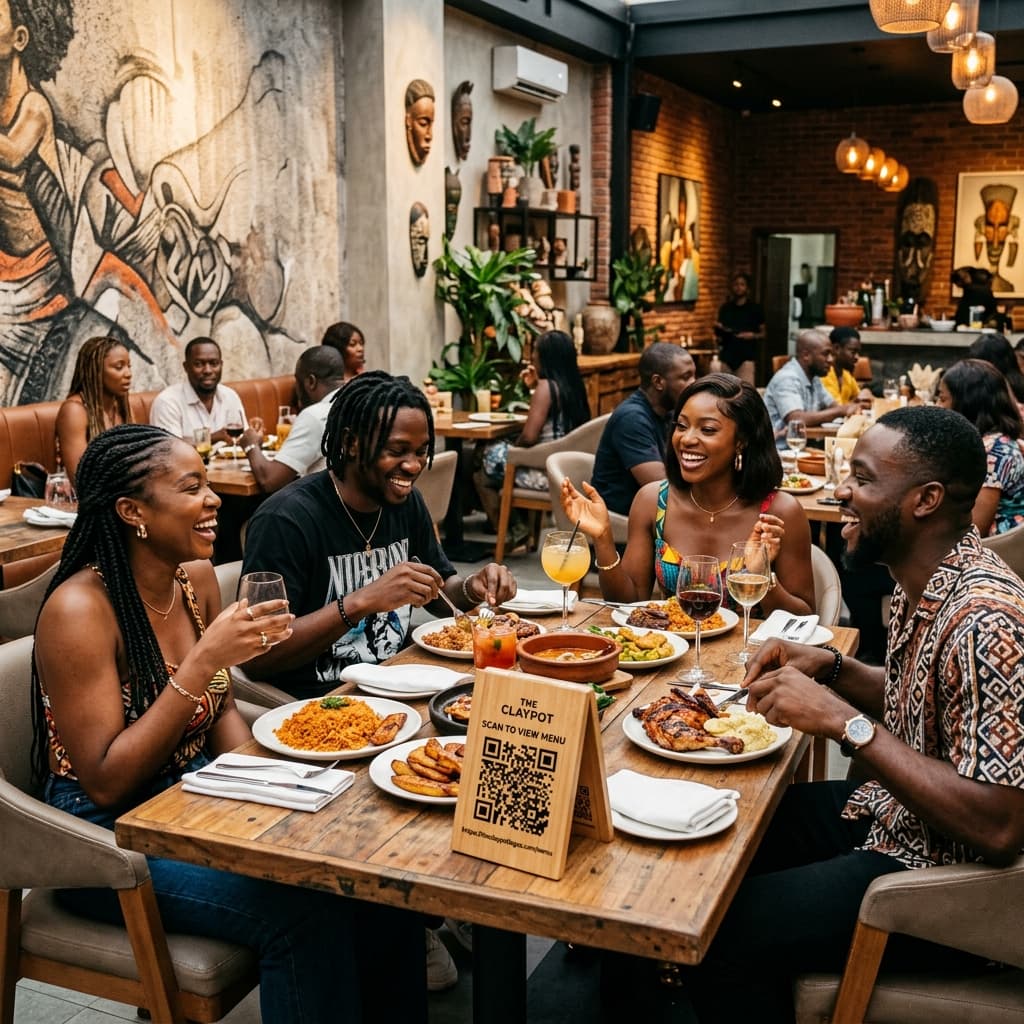 Restaurant table with BiteBliz QR ordering